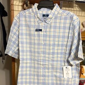 George Men's Blue and Pink Plaid Button Down Shirt